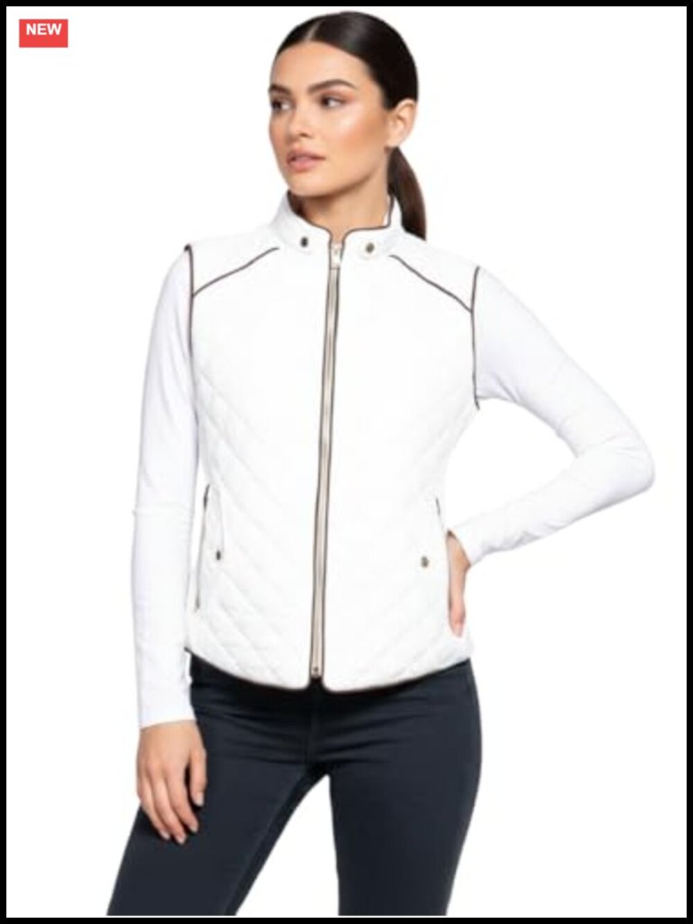Women's Quilted Zip Up Vest Lightweight Padded Sleeveless Gilet